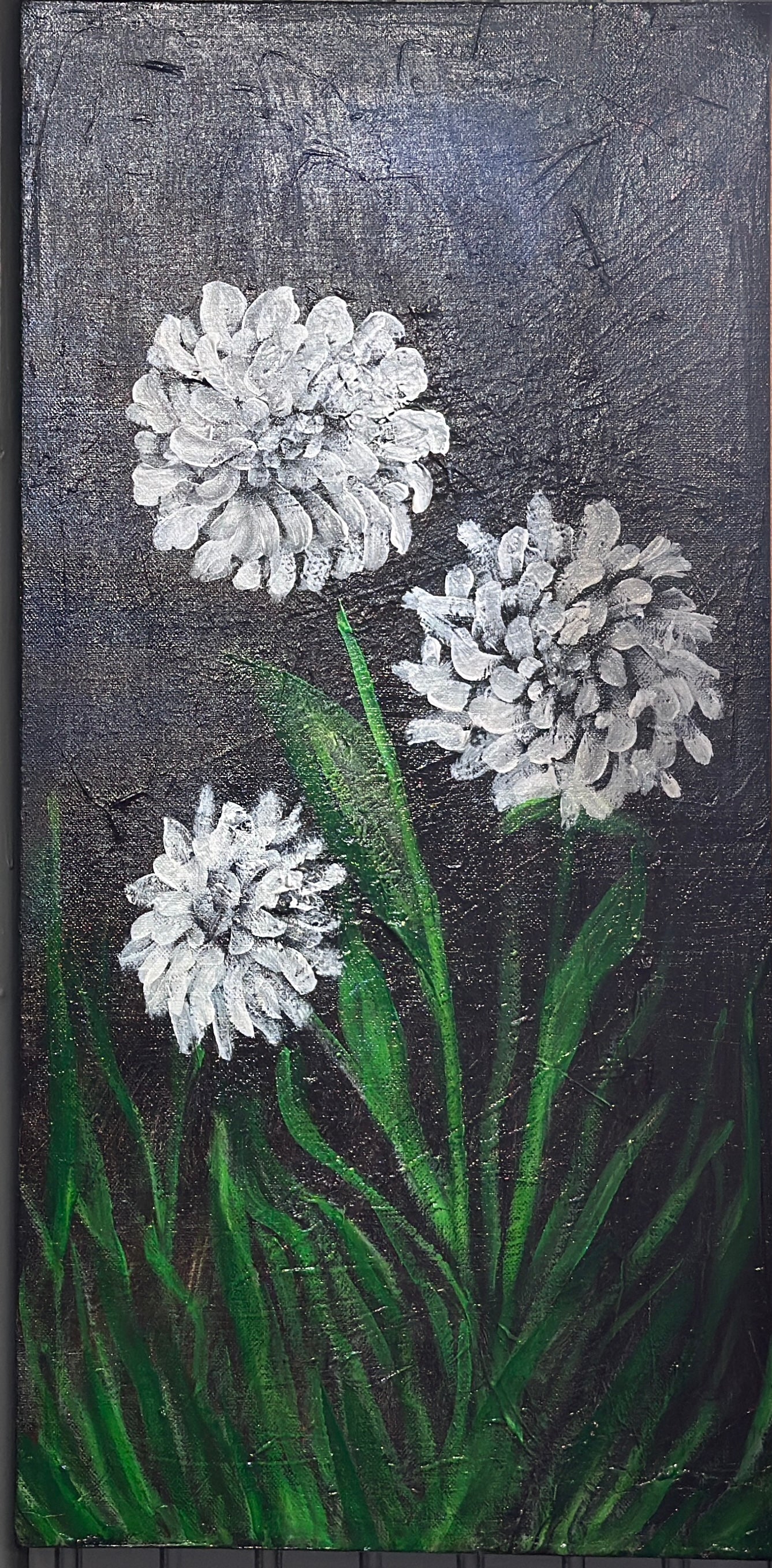 White flowers on Black