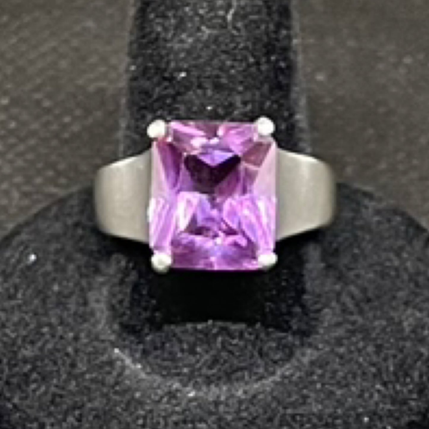 Ring, lab Alexandrite, emerald cut size 6.5