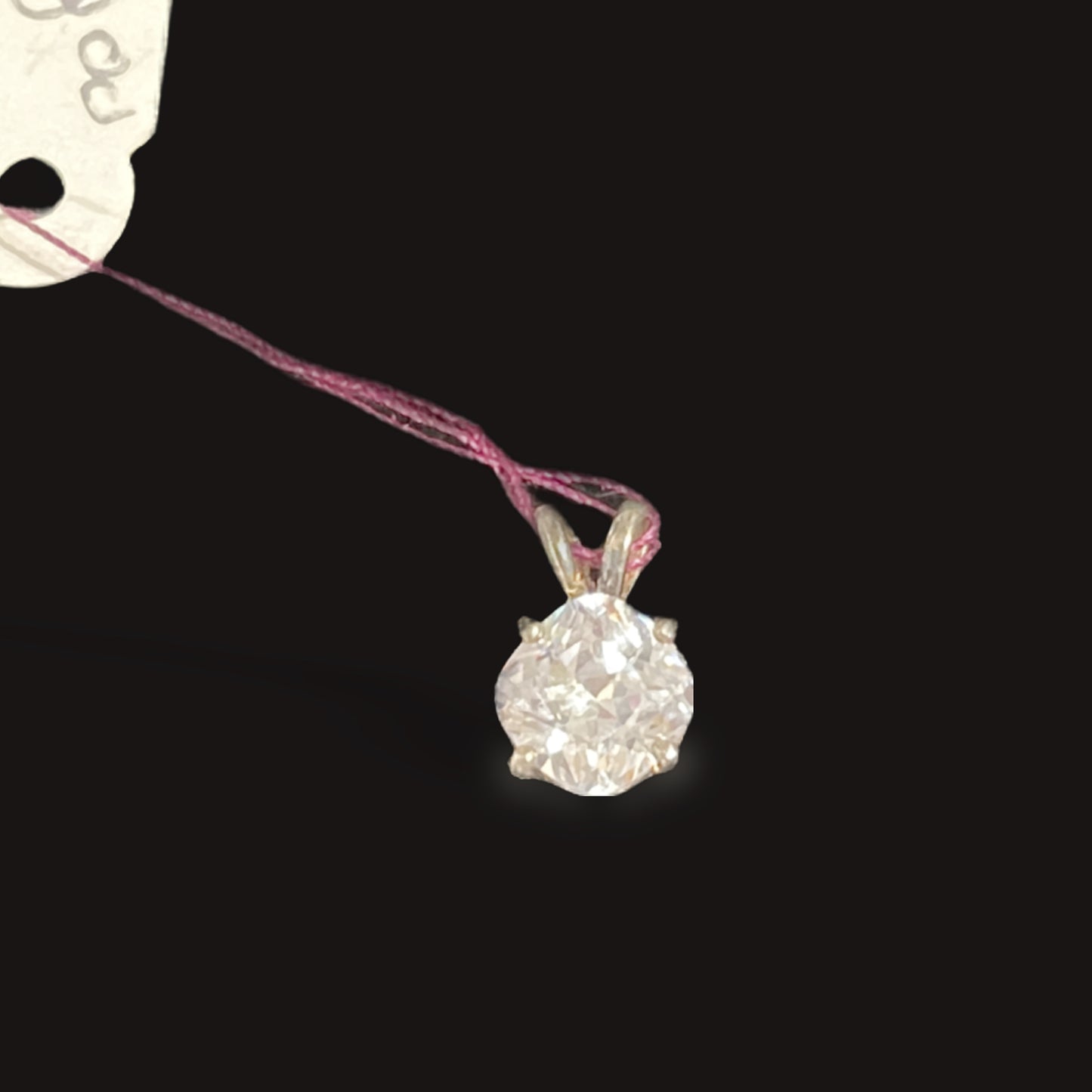 Pendant, clear cubic zirconia