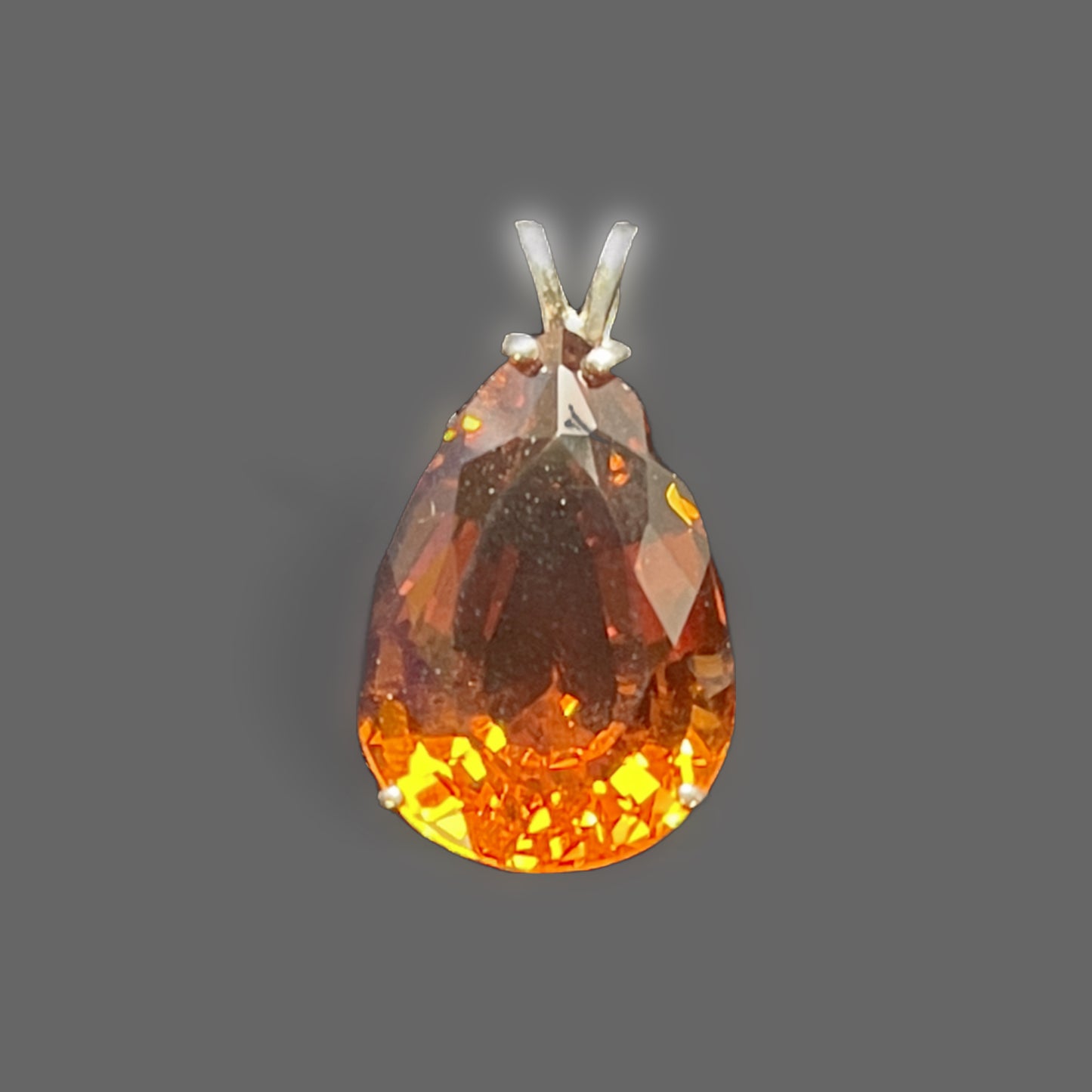 Pendant, Large Citrine, pear shape