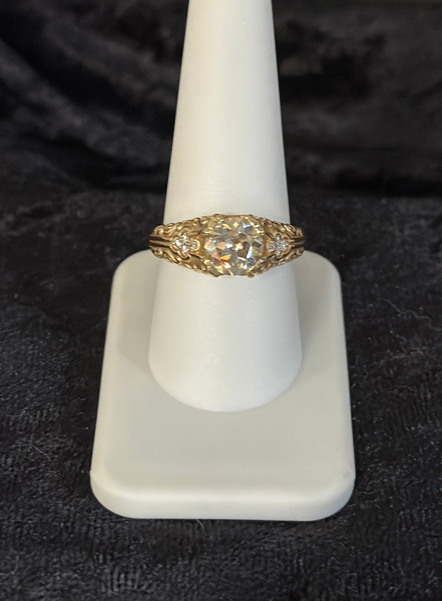 Ring, 2+ ct moissanite in 14k gold