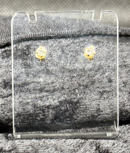 Earrings, Natural diamond, 14k gold