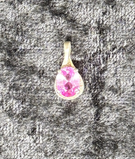 Pendant, lab pink sapphire