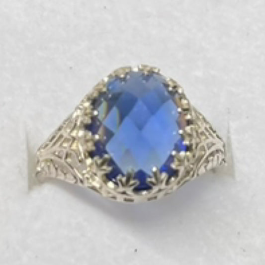 Ring, Blue CZ in Sterling
