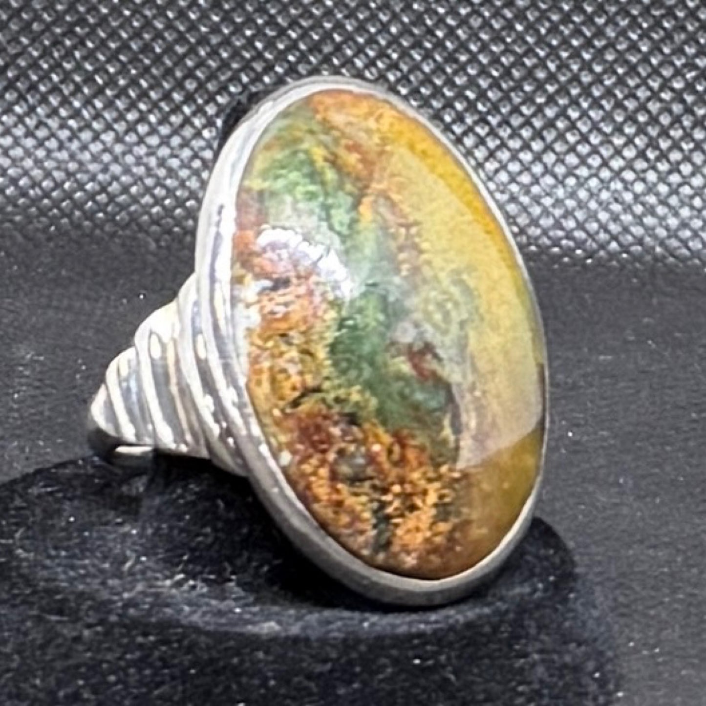 Moss agate in Sterling
