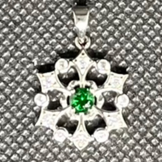 Wheel Pendant, Tsavorite Garnet
