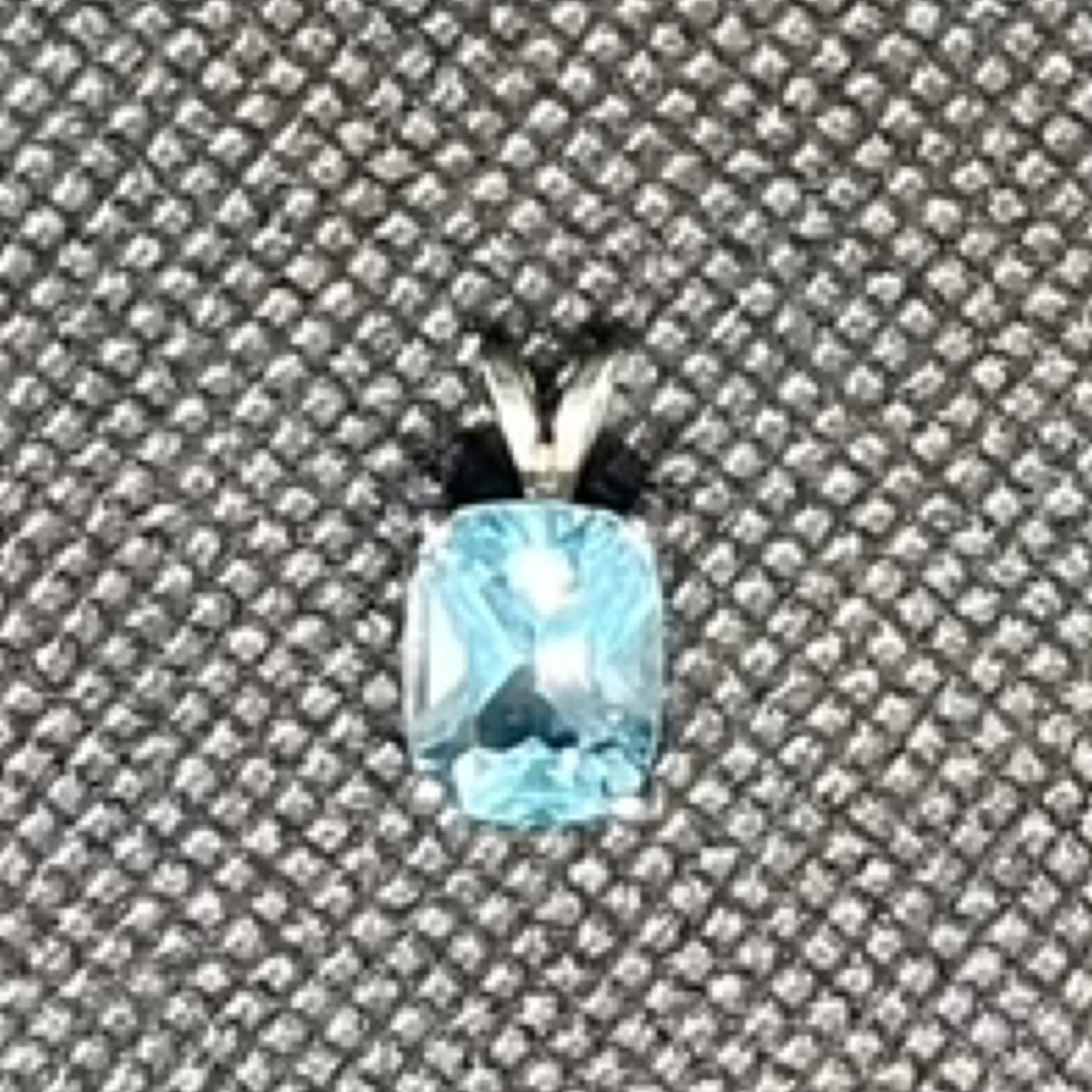 Pendant, Swiss Blue Topaz rectangular cushion cut