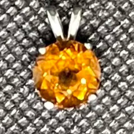 Pendant, Citrine round 9 mm
