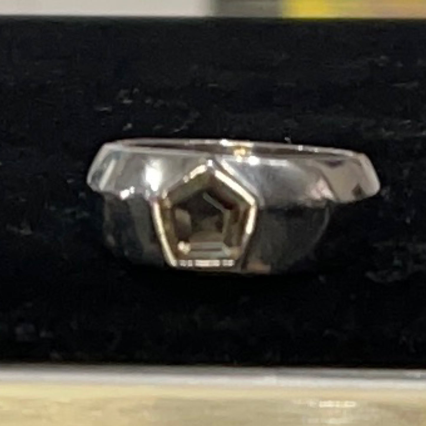 Ring, Moissanite in sterling silver