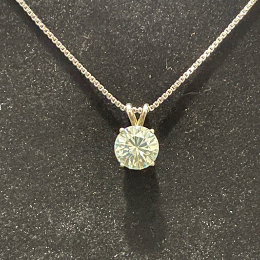 Pendant, blue moissanite