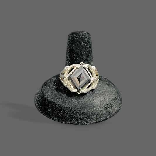 Ring, black moissanite, size 9