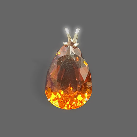 Pendant, Large Citrine, pear shape