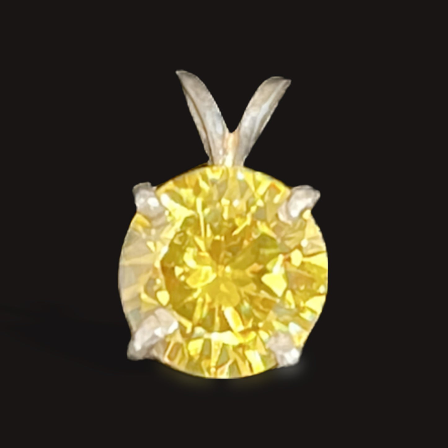 Pendant, yellow CZ