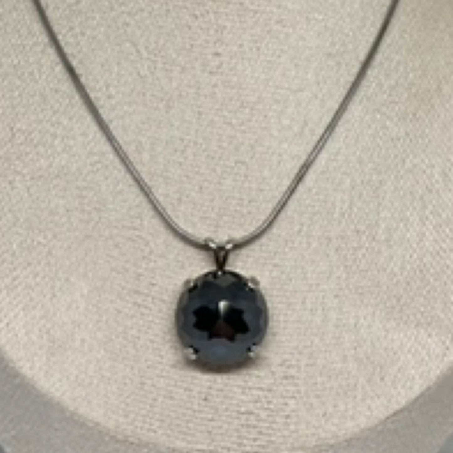 Pendant, rose cut black moissanite